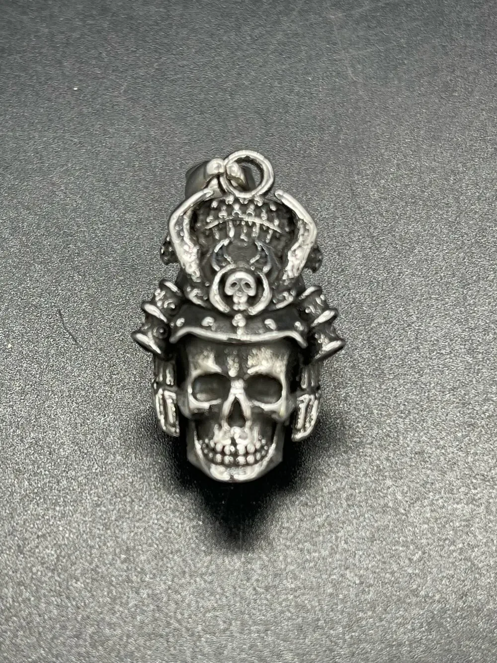 Men’s Punk Rock Japanese Ghost Skull Pendant Stainless Steel